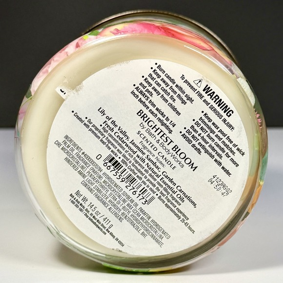 Bath & Body Works Brightest Bloom 3 Wick Scented Candle Floral 14.5 oz NEW - Picture 9 of 10